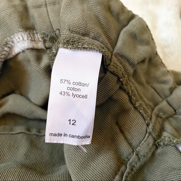 Maurices Button Front Paperbag Skirt army green cotton lyocell blend size 12 - Picture 7 of 7